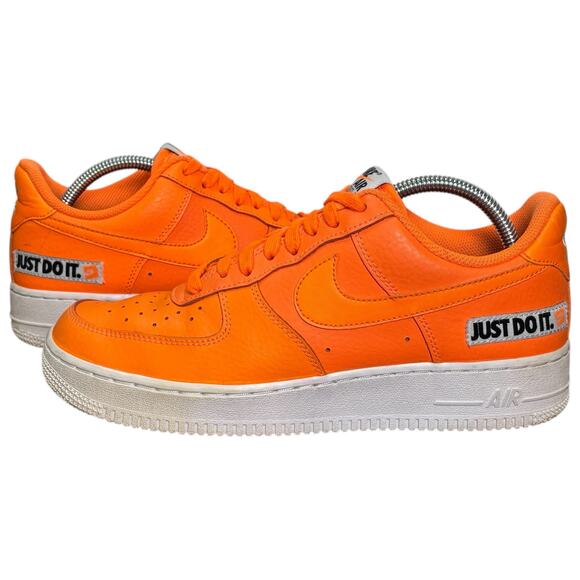 Nike Air Force 1 Low Just Do It 2018 Orange Size 8.5 Pre-Owned Rare & Stylish - Picture 1 of 16